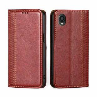 For Kyocera Digno BX2-Digno SX2-A101KC Grid Texture Magnetic Flip Leather Phone Case(Red)