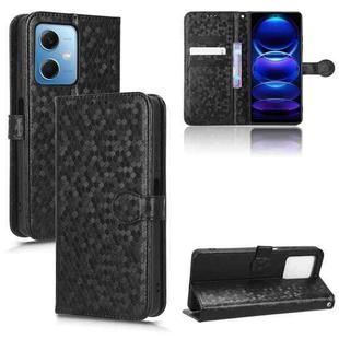 For Xiaomi Redmi Note 12 5G Honeycomb Dot Texture Leather Phone Case(Black)