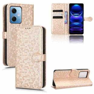 For Xiaomi Redmi Note 12 5G Honeycomb Dot Texture Leather Phone Case(Gold)