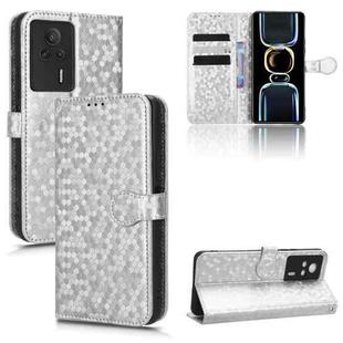 For Xiaomi Redmi K60E 5G Honeycomb Dot Texture Leather Phone Case(Silver)