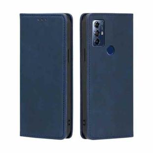 For Motorola Moto G Play 2023 Skin Feel Magnetic Horizontal Flip Leather Phone Case(Blue)