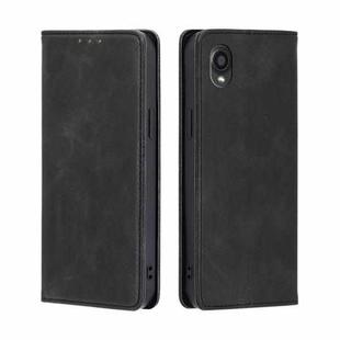 For Kyocera Digno BX2-Digno SX2-A101KC Skin Feel Magnetic Horizontal Flip Leather Phone Case(Black)