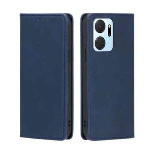 For Honor X7A Skin Feel Magnetic Horizontal Flip Leather Phone Case(Blue)
