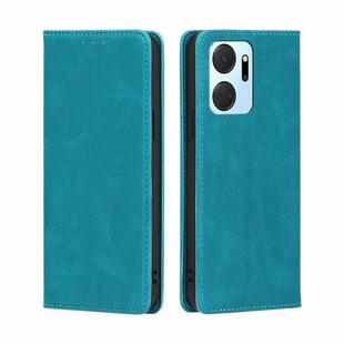 For Honor X7A Skin Feel Magnetic Horizontal Flip Leather Phone Case(Light Blue)