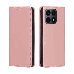 For Honor X8A Skin Feel Magnetic Horizontal Flip Leather Phone Case(Rose Gold)