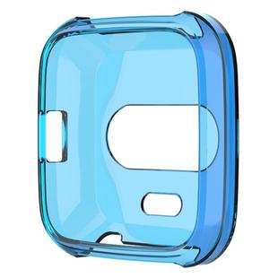 For Fitbit Versa Lite Smart Watch Silicone Protective Case(Transparent Blue)