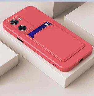 For vivo Y02 Skin Feel Card TPU Contrast Color Button Phone Case(Magenta)