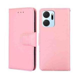 For Honor X7A Crystal Texture Leather Phone Case(Pink)