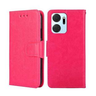 For Honor X7A Crystal Texture Leather Phone Case(Rose Red)