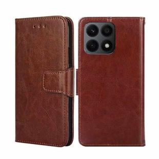 For Honor X8A Crystal Texture Leather Phone Case(Brown)