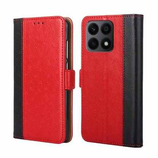For Honor X8A Ostrich Texture Horizontal Flip Leather Phone Case(Red)