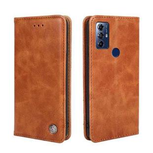 For Motorola Moto G Play 2023 Non-Magnetic Retro Texture Horizontal Flip Leather Case(Brown)