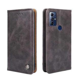 For Motorola Moto G Play 2023 Non-Magnetic Retro Texture Horizontal Flip Leather Case(Grey)