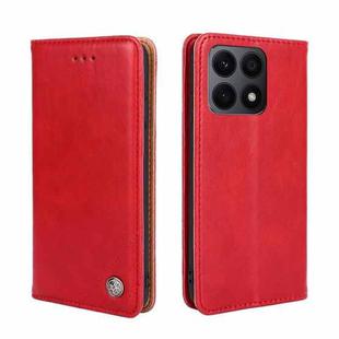 For Honor X8A Non-Magnetic Retro Texture Horizontal Flip Leather Case(Red)