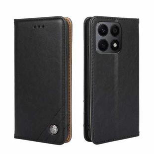 For Honor X8A Non-Magnetic Retro Texture Horizontal Flip Leather Case(Black)