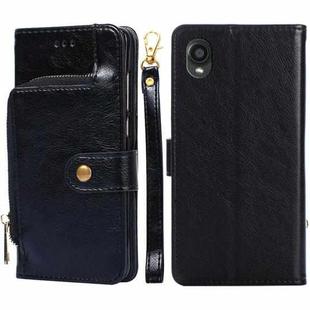 For Kyocera Digno BX2-Digno SX2-A101KC Zipper Bag Leather Phone Case(Black)