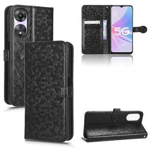 For OPPO A58 5G Honeycomb Dot Texture Leather Phone Case(Black)