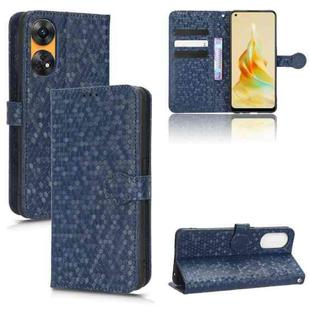 For OPPO Reno8 T 4G Honeycomb Dot Texture Leather Phone Case(Blue)