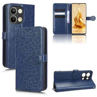 For OPPO Reno9 Pro Honeycomb Dot Texture Leather Phone Case(Blue)