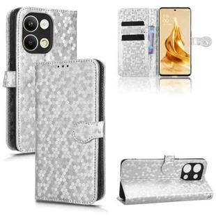 For OPPO Reno9 Pro Honeycomb Dot Texture Leather Phone Case(Silver)