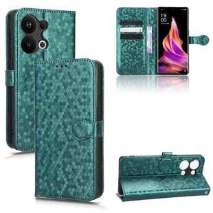 For OPPO Reno9 Pro+ Honeycomb Dot Texture Leather Phone Case(Green)