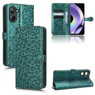For Realme 10 4G Honeycomb Dot Texture Leather Phone Case(Green)