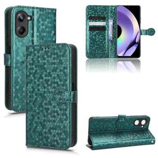 For Realme 10 Pro Honeycomb Dot Texture Leather Phone Case(Green)