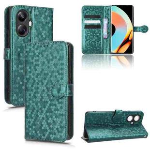 For Realme 10 Pro+ Honeycomb Dot Texture Leather Phone Case(Green)