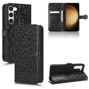 For Samsung Galaxy S23 5G Honeycomb Dot Texture Leather Phone Case(Black)