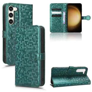 For Samsung Galaxy S23 5G Honeycomb Dot Texture Leather Phone Case(Green)