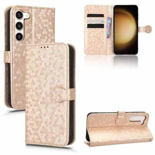 For Samsung Galaxy S23+ 5G Honeycomb Dot Texture Leather Phone Case(Gold)