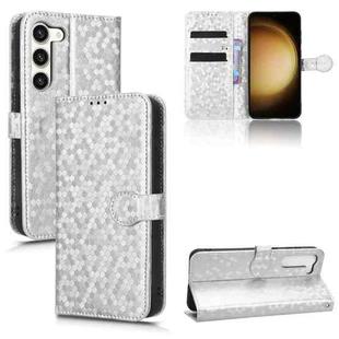 For Samsung Galaxy S23+ 5G Honeycomb Dot Texture Leather Phone Case(Silver)