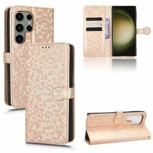 For Samsung Galaxy S23 Ultra 5G Honeycomb Dot Texture Leather Phone Case(Gold)