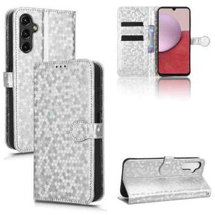 For Samsung Galaxy A14 4G Honeycomb Dot Texture Leather Phone Case(Silver)