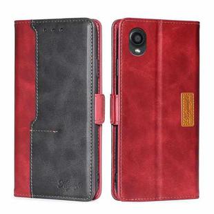 For Kyocera Digno BX2-Digno SX2-A101KC Contrast Color Side Buckle Leather Phone Case(Red + Black)