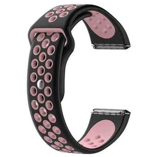 For Fitbit Versa Two-tone Silicone  Watch Band(Black + Pink)