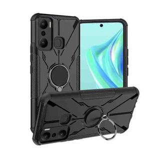 For Infinix Hot 20 Play Armor Bear Shockproof PC + TPU Phone Case with Ring(Black)
