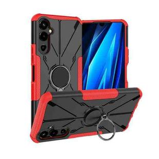 For Tecno Pova 4 Armor Bear Shockproof PC + TPU Phone Case with Ring(Red)