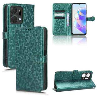 For Honor X7a Honeycomb Dot Texture Leather Phone Case(Green)