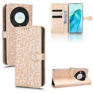 For Honor X40 5G / X9a 5G / Magic5 Lite 5G Honeycomb Dot Texture Leather Phone Case(Gold)