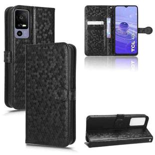 For TCL 40R Honeycomb Dot Texture Leather Phone Case(Black)