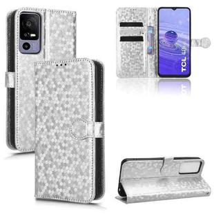 For TCL 40R Honeycomb Dot Texture Leather Phone Case(Silver)