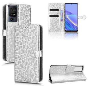 For TCL 40 SE Honeycomb Dot Texture Leather Phone Case(Silver)