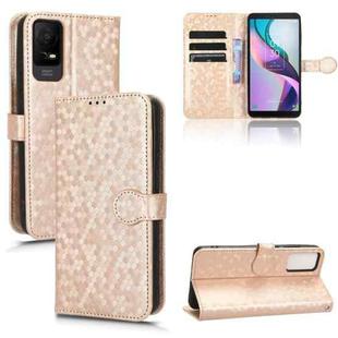 For TCL Ion X Honeycomb Dot Texture Leather Phone Case(Gold)