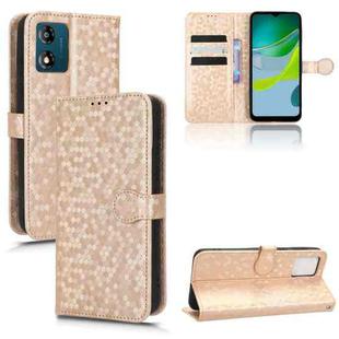 For Motorola Moto E13 4G Honeycomb Dot Texture Leather Phone Case(Gold)