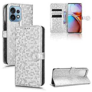 For Motorola Moto X40 Pro Honeycomb Dot Texture Leather Phone Case(Silver)
