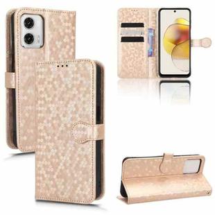 For Motorola Moto G73 5G Honeycomb Dot Texture Leather Phone Case(Gold)