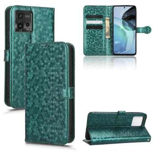 For Motorola Moto G72 4G Honeycomb Dot Texture Leather Phone Case(Green)