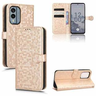 For Nokia X30 5G Honeycomb Dot Texture Leather Phone Case(Gold)