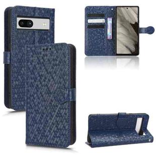 For Google Pixel 7a Honeycomb Dot Texture Leather Phone Case(Blue)
